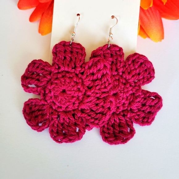 CROCHET Earrings, Summer Earrings ☀️ - Picture 7 of 10